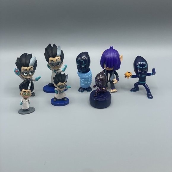 PJ Masks Villain Lot Of 8 Night Ninja Ninjalinos Kevin And Romeo Figures Toppers - Picture 1 of 6